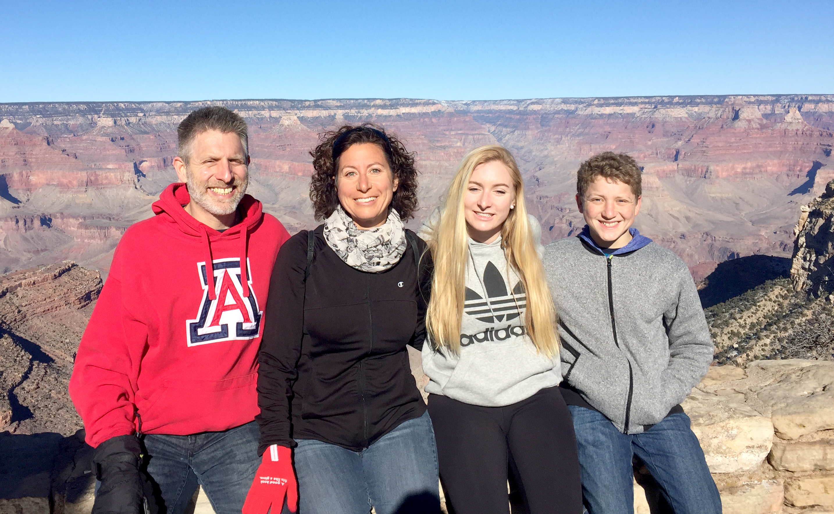 The Richter family, Michael, Allison, Rachel (18) and Noah (14), at the Grand Canyon on Dec. 29. (Courtesy Allison Richter)