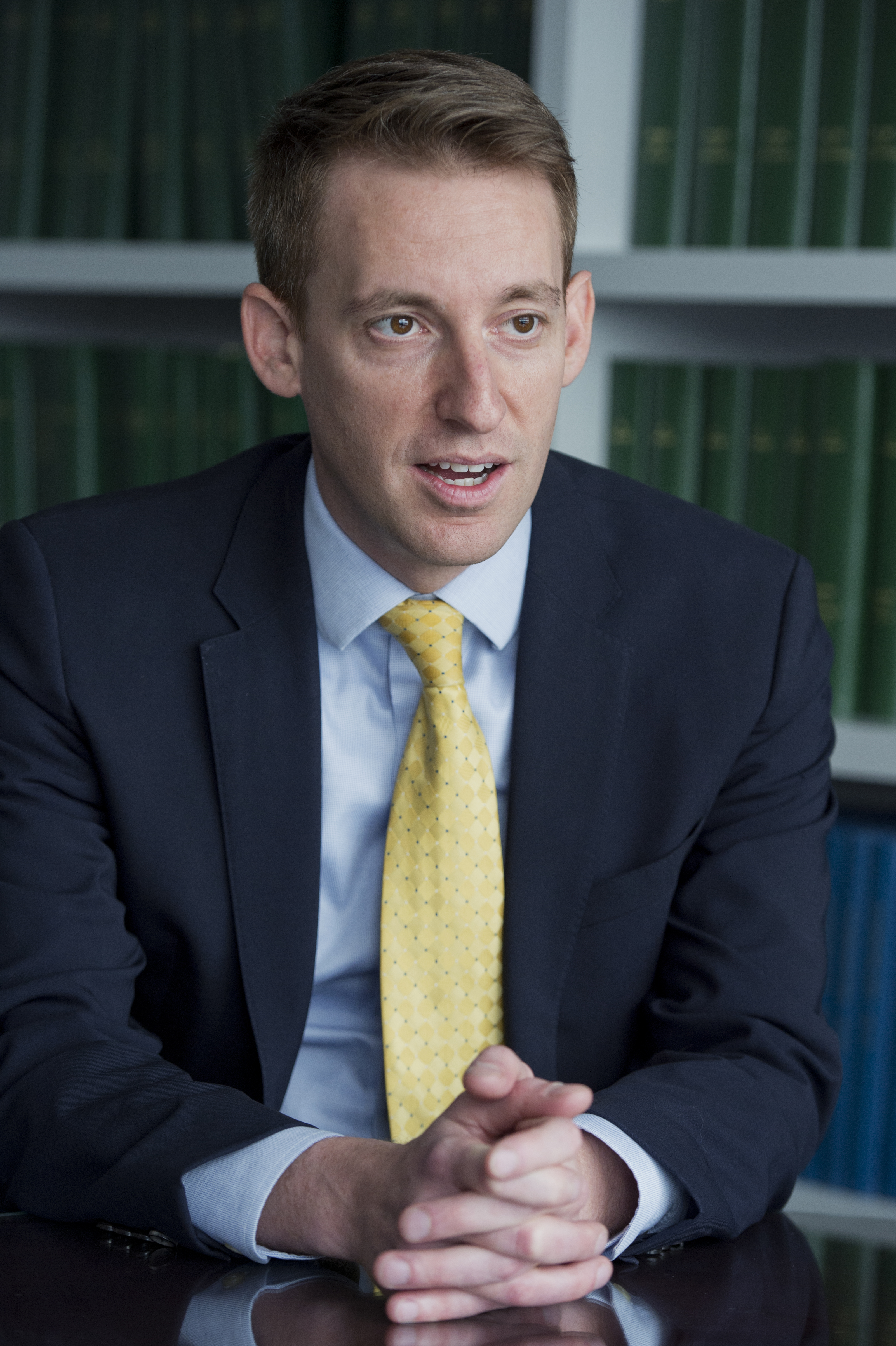 UNITED STATES - OCTOBER 30: Jason Kander, democratic Senate candidate from Missouri, during an interview with CQ Roll Call, October 30, 2015. (Photo By Tom Williams/CQ Roll Call)