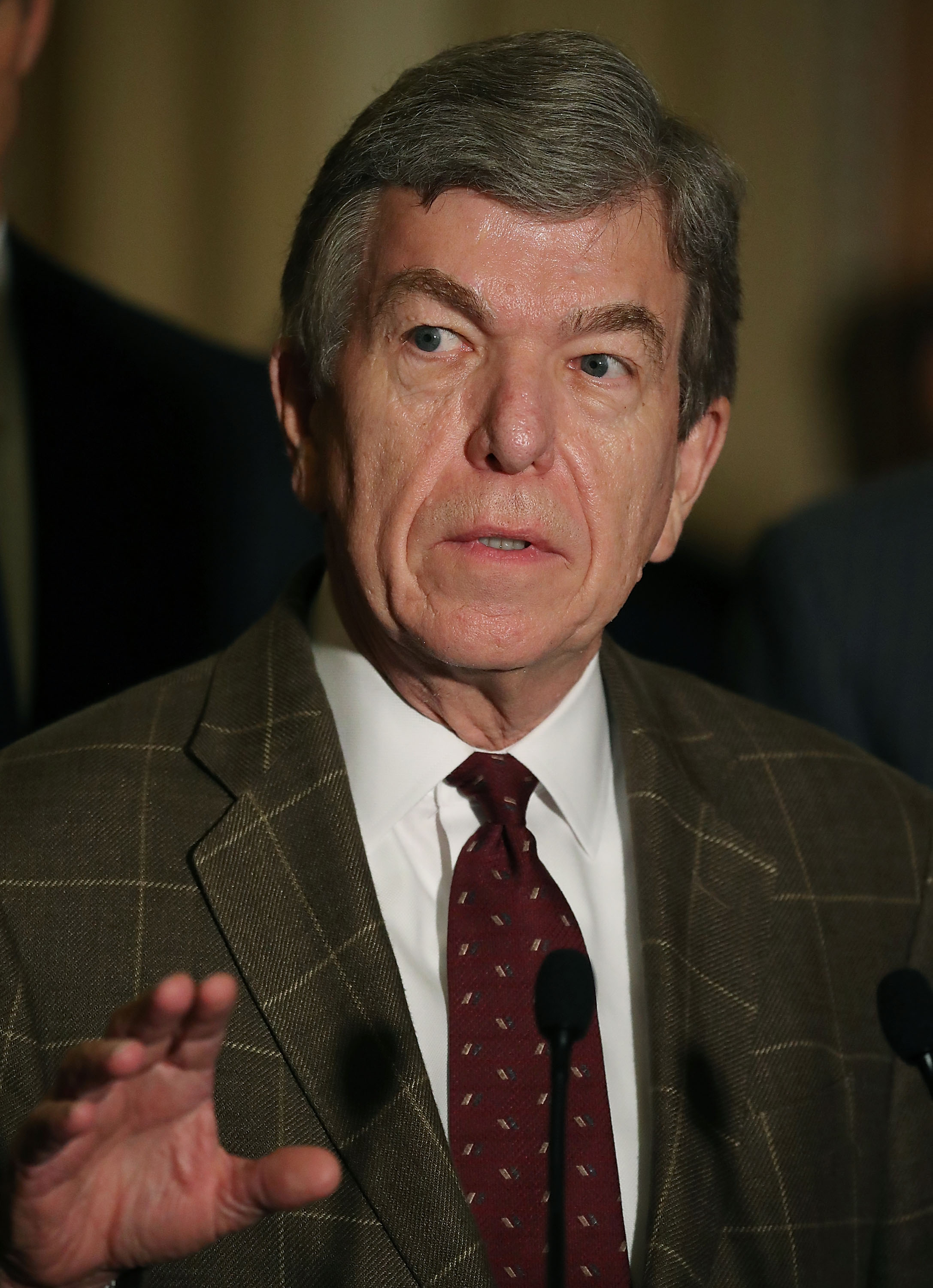 WASHINGTON, DC - JUNE 28:  Sen. Roy Blunt (R-MO), speaks to reporters on Capitol Hill, June 28, 2016 in Washington, DC.  The Senate lawmakers addressed the press after their weekly policy luncheons. (Photo by Mark Wilson/Getty Images)