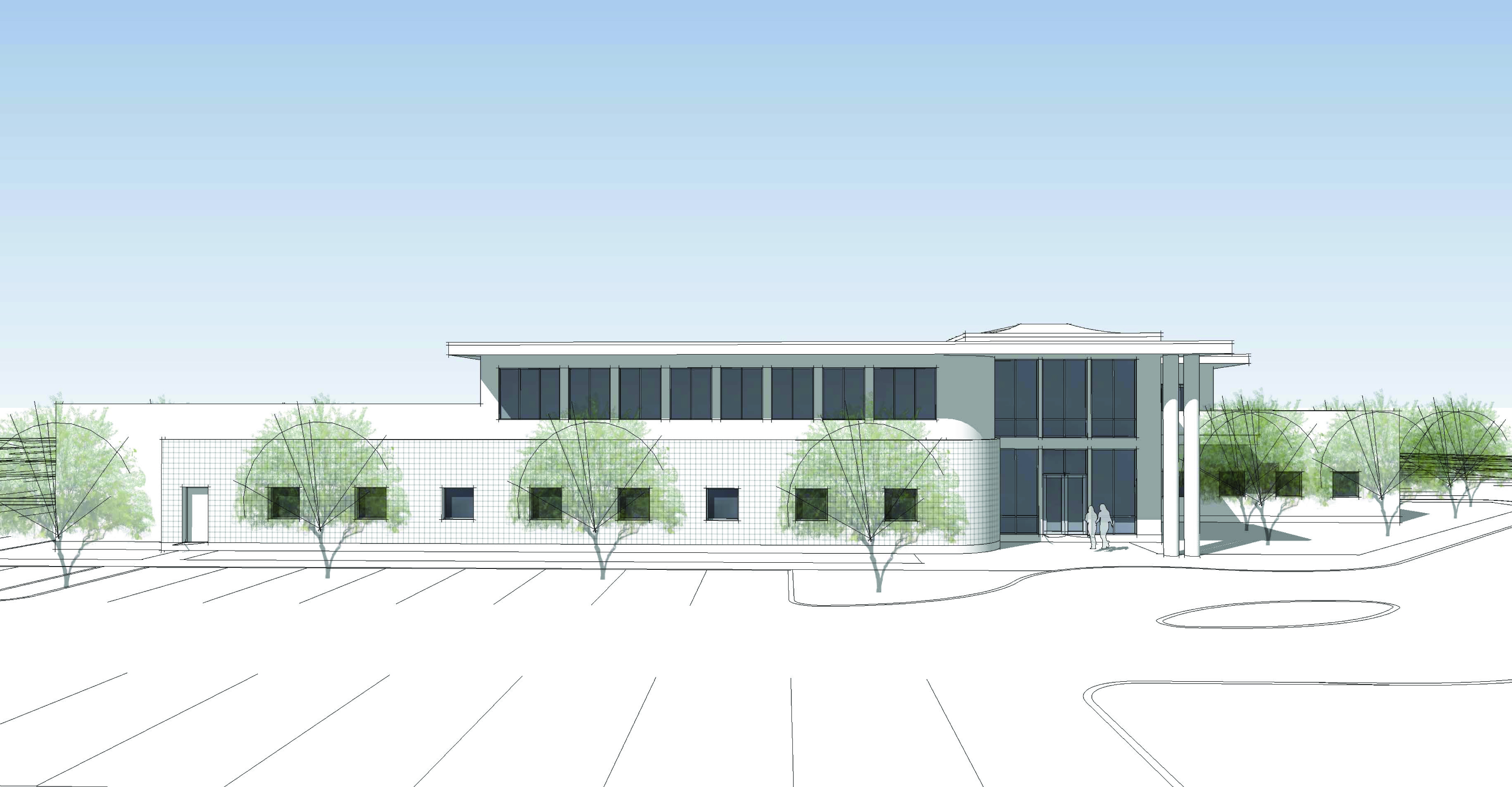 An artist’s rendering of the proposed Deanna and Harvey Evenchik Center for Jewish Philanthropy, which will house the Jewish Federation of Southern Arizona and the Jewish Community Foundation of Southern Arizona (Courtesy CDG Architects)