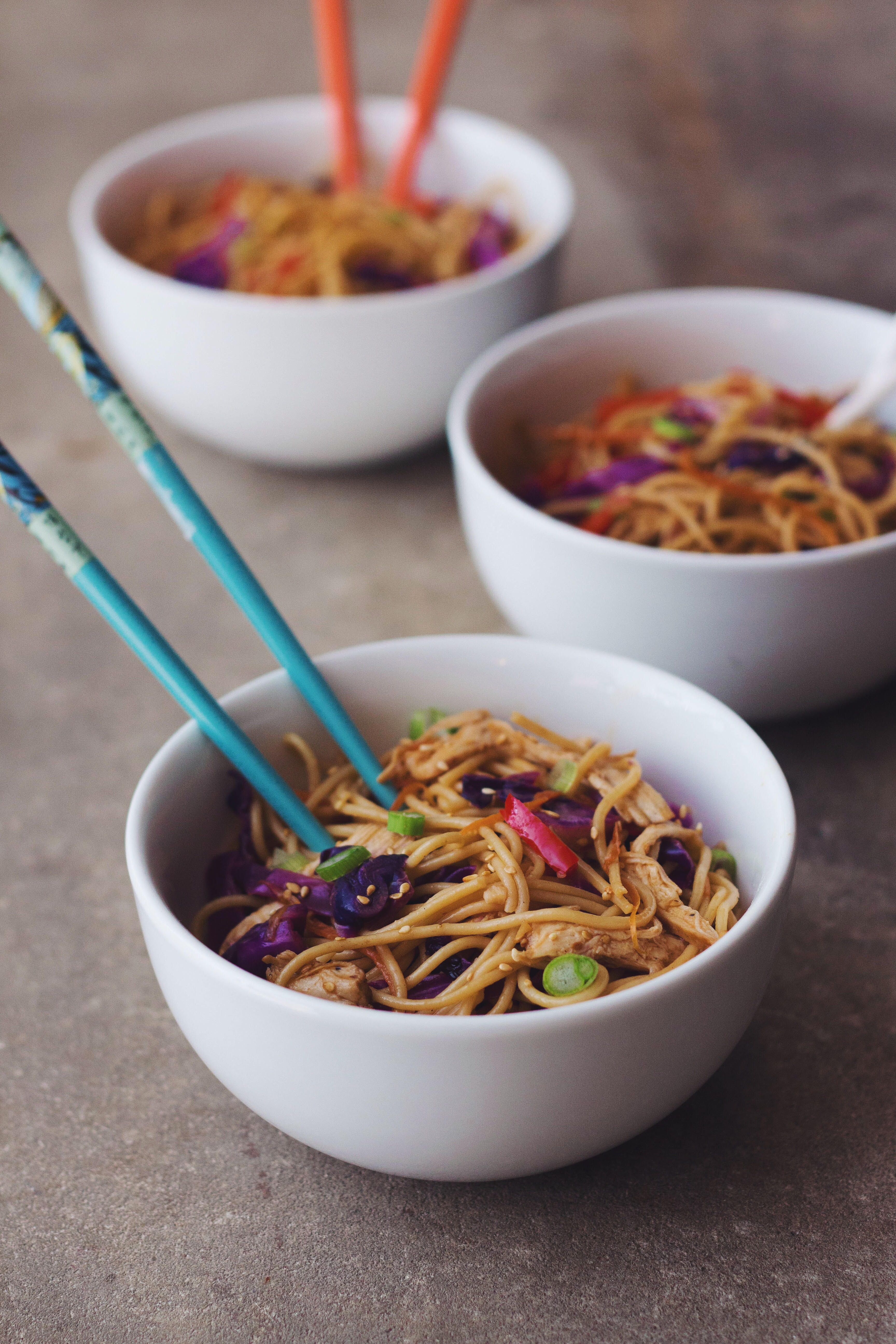 The noodles are delicious hot or cold, and make a perfect Shabbat lunch. (Chaya Rappoport)