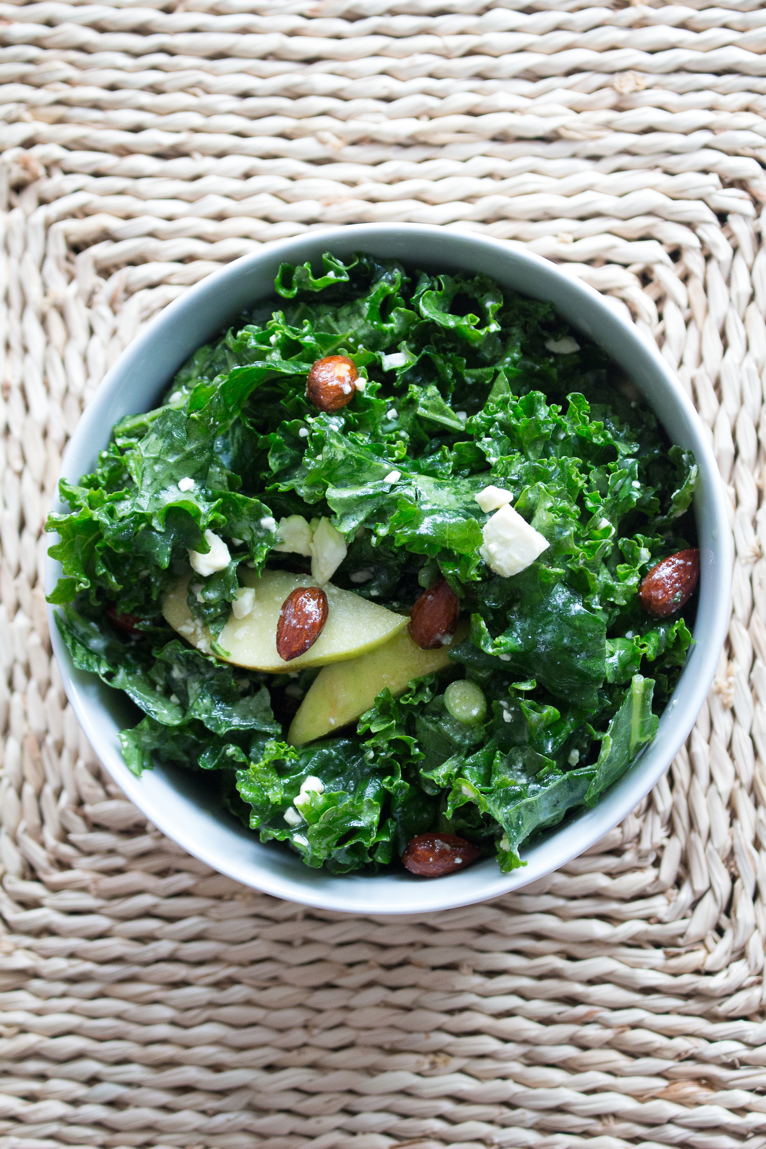 Kale Salad with Candied Almonds (Megan Wolf)