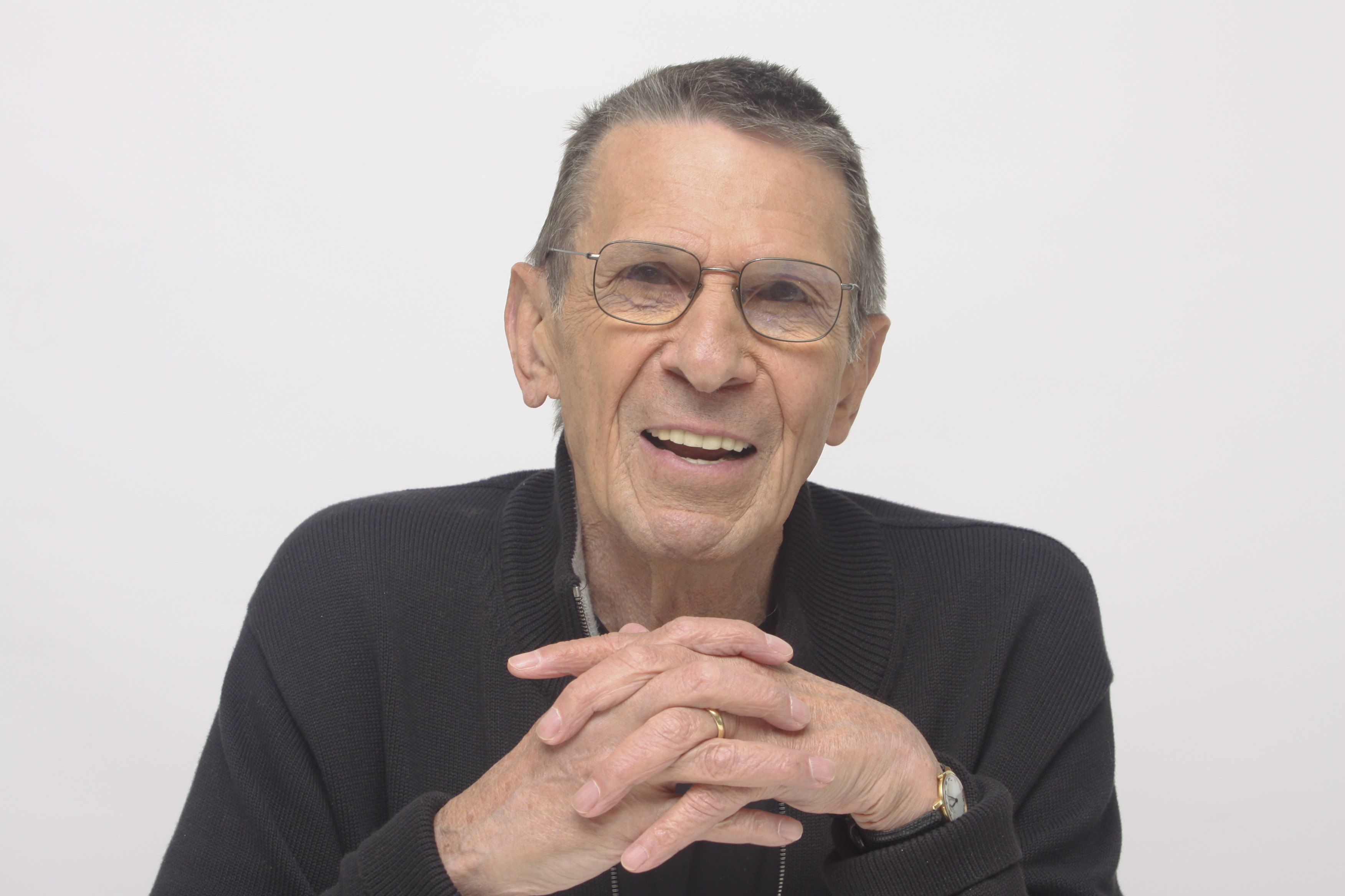 Leonard Nimoy, seen in a 2009 photo, based his iconic split-finger salute on a Kohanic blessing. (Munawar Hosain/Fotos International/Getty Images)