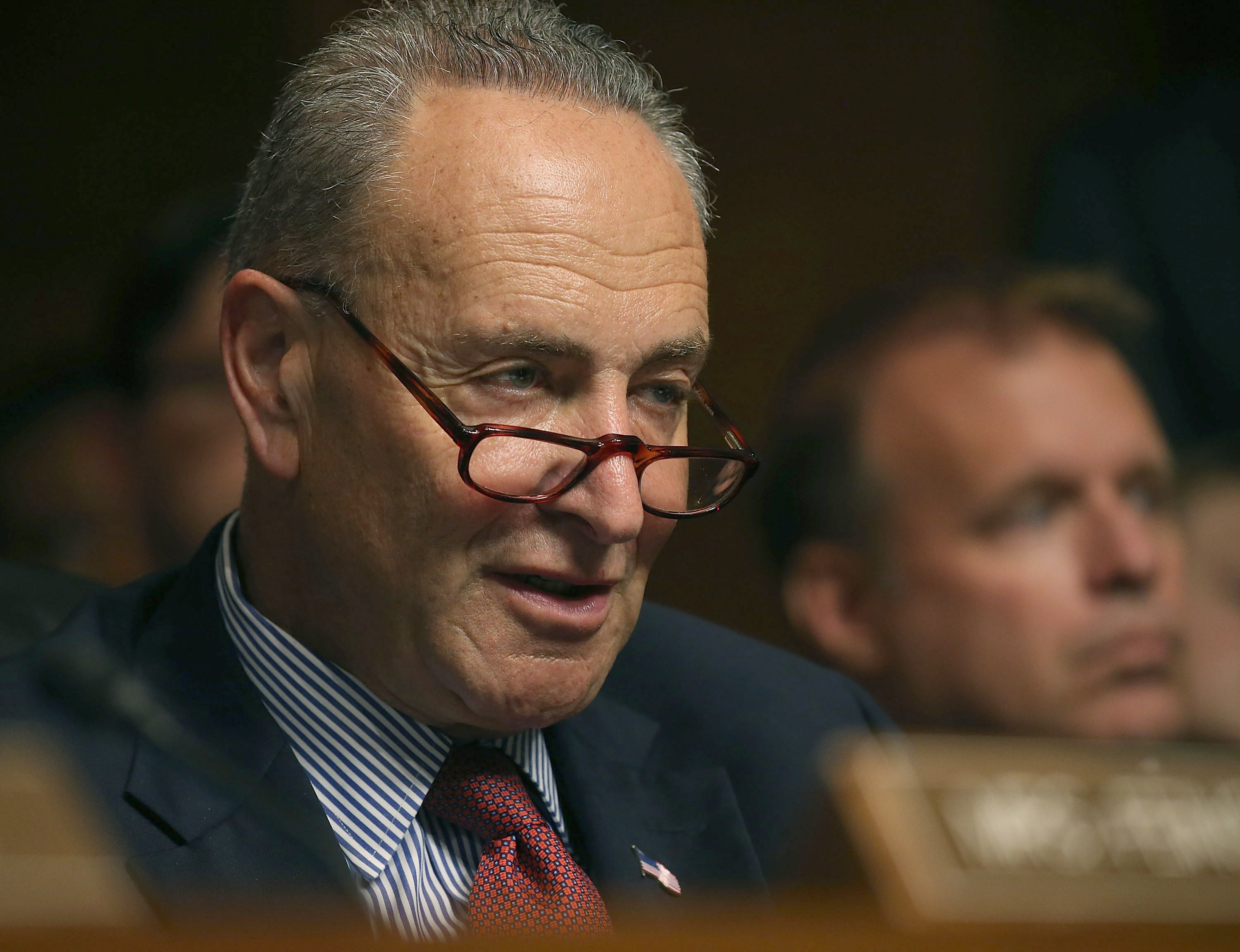 Sen. Charles Schumer participating in a Senate Judiciary Committee hearing on Capitol Hill, July 8, 2015. The New York Democrat, a leader in his party, came out against the Iran nuclear deal. (Mark Wilson/Getty Images)
