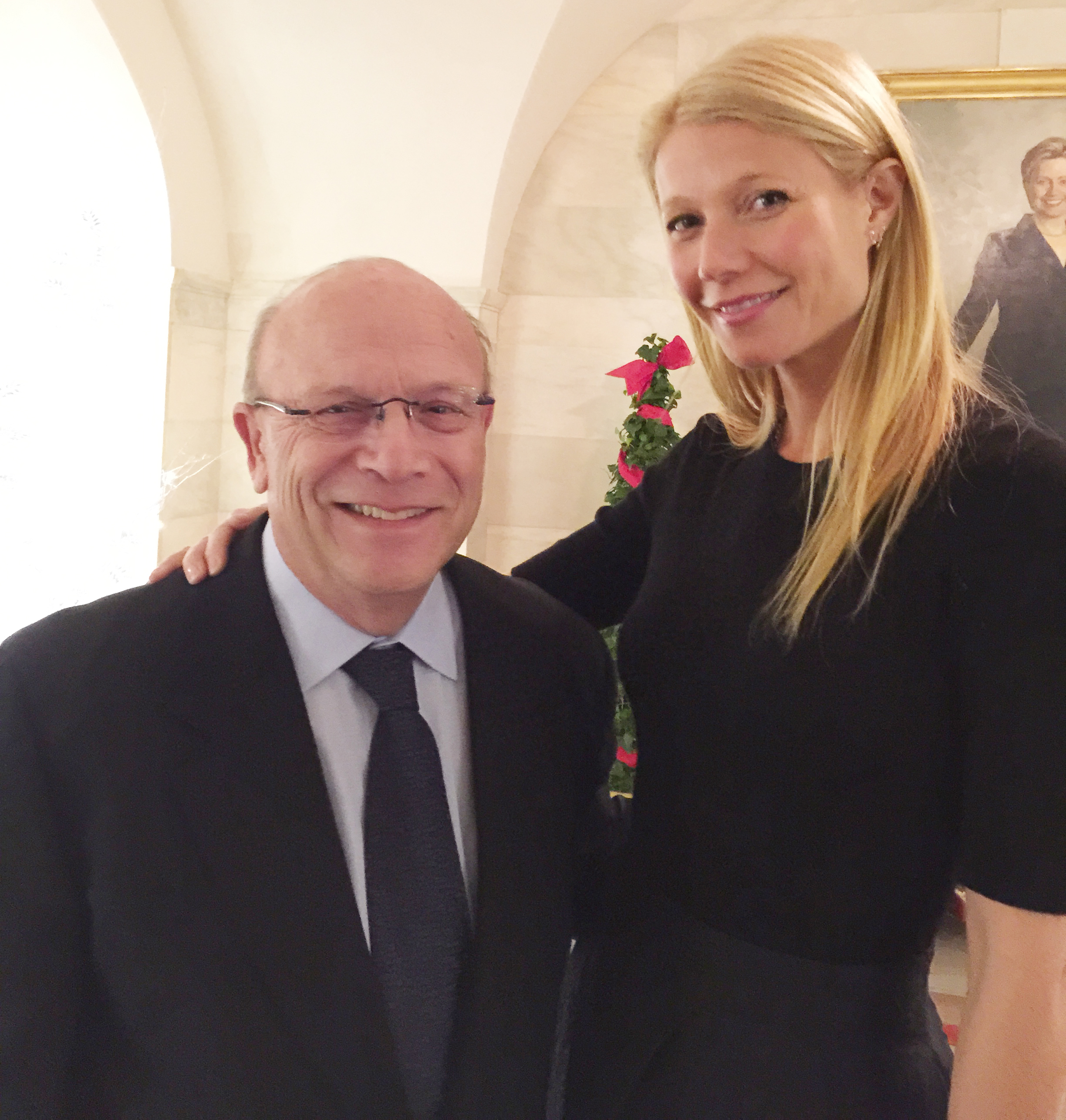 Michael Goldman and actress Gwyneth Paltrow at the White House Chanukah Party