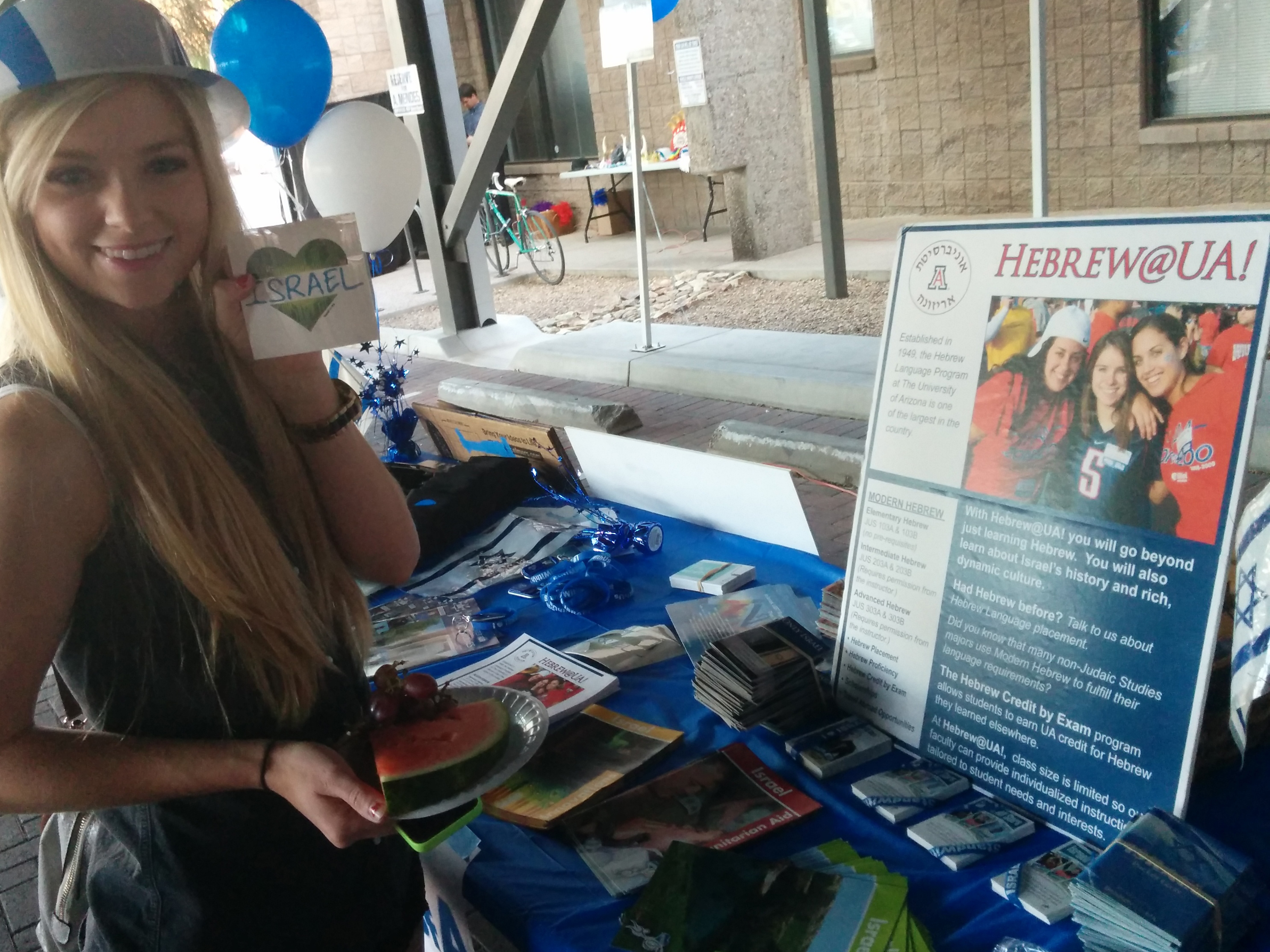 UA student Victoria Teplitz at the Hillel Israel Independence Day BBQ.