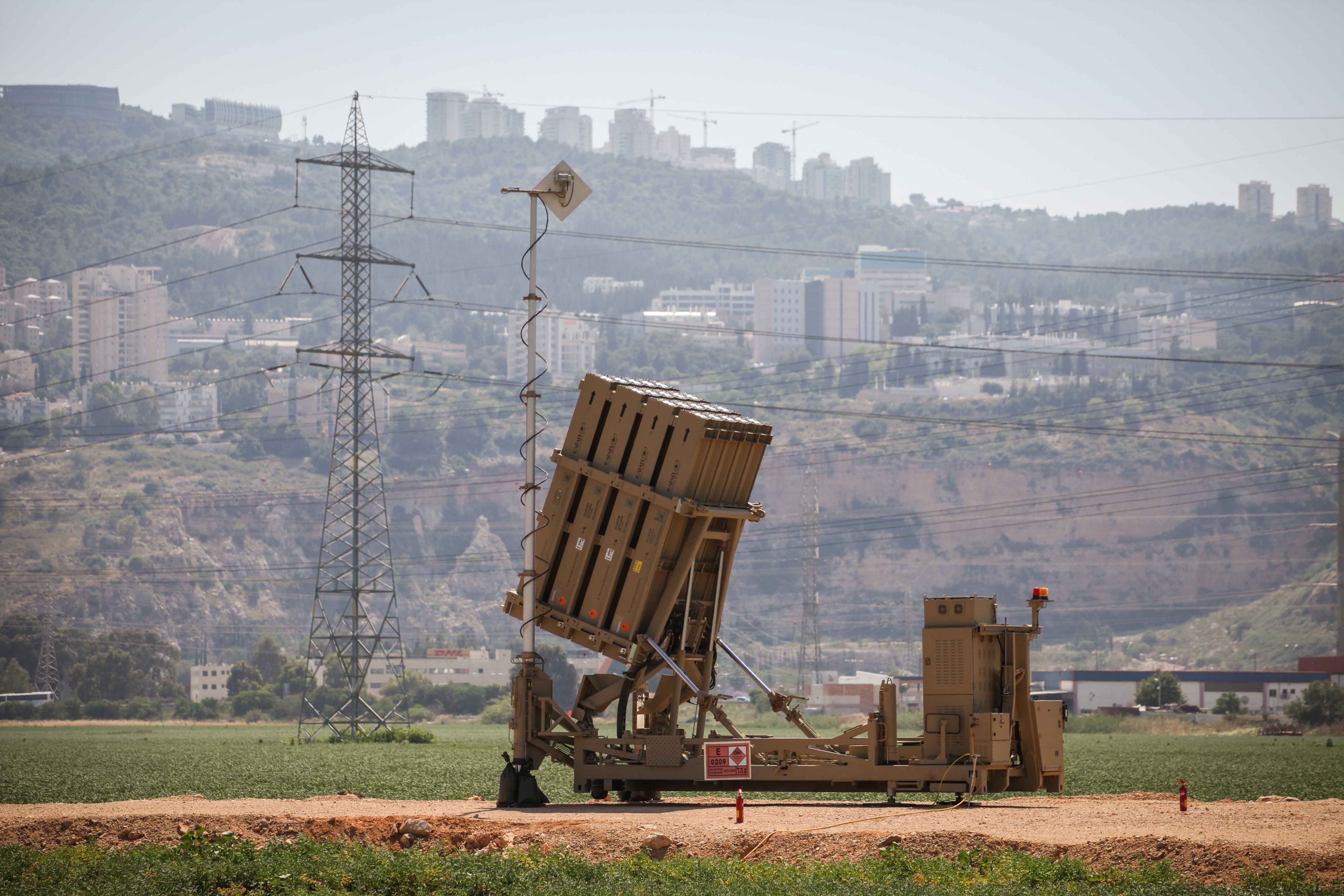 An Iron Dome anti-missile battery was moved near the Israeli border town of Haifa in the hours following a second airstrike on Syrian targets, May 5, 2013. (Avishag Yashuv/Flash90/JTA)