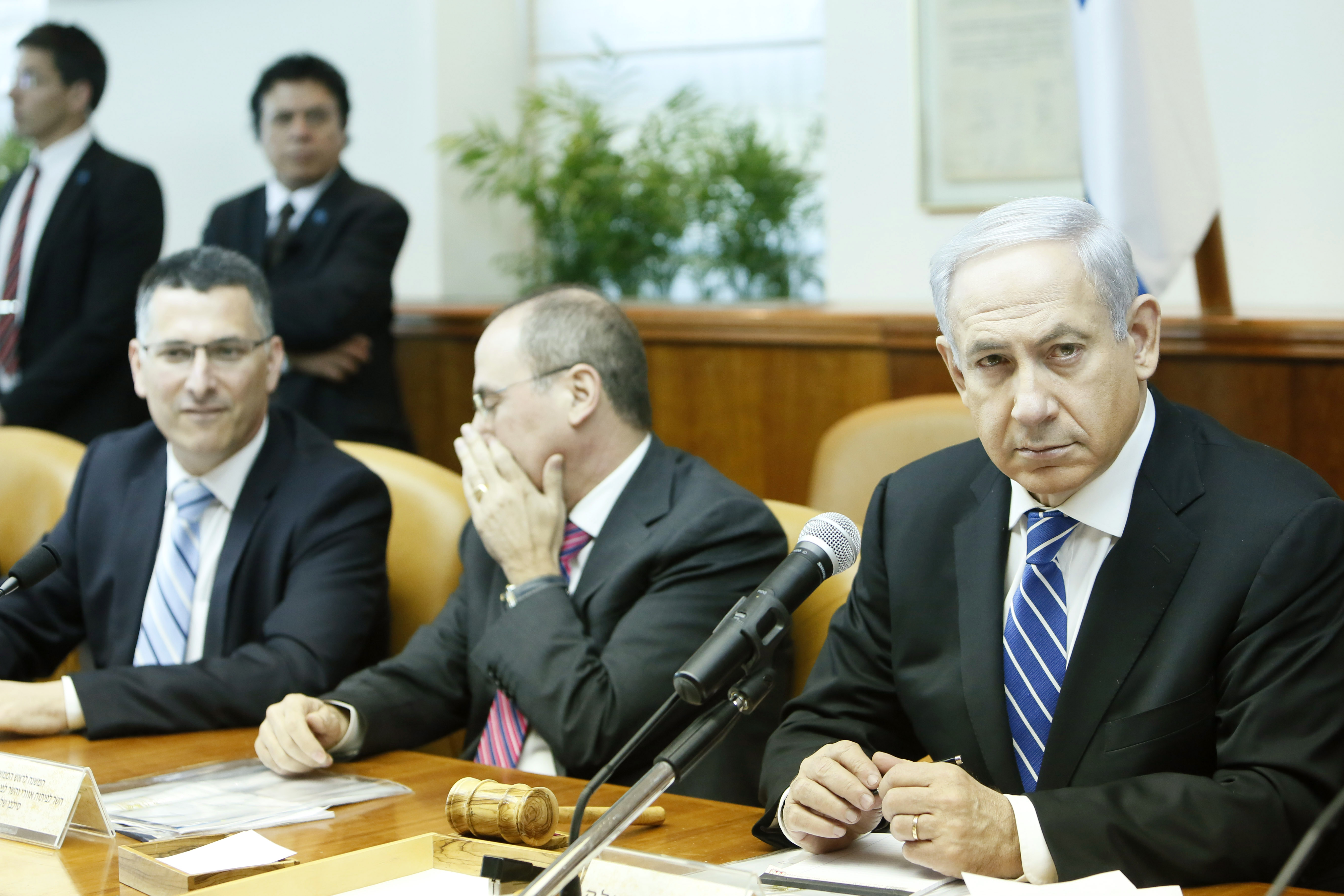 Israeli Prime Minister Benjamin Netanyahu leading the weekly cabinet meeting at his office in Jerusalem, March 10, 2013. (Miriam Alster/FLASH90/JTA)